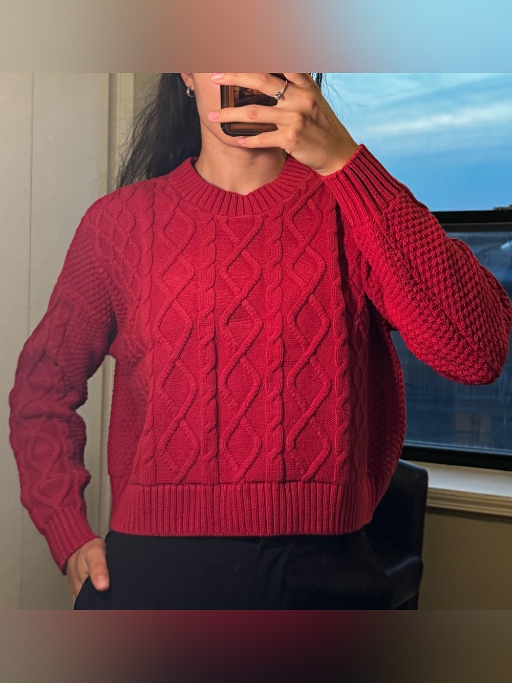 Red Crewneck Sweater Women